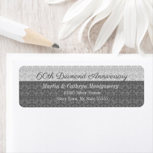 60. Diamond Anniversary Damask Adresse (Insitu)
