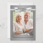 60. Diamond Anniversary Damask Party mit Foto Einladung (Vorderseite)