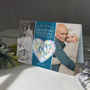 60. Diamond Hochzeit Jubiläum Herzkunst Karte