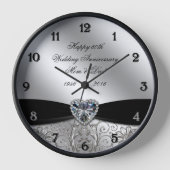 60. Diamond-Hochzeitstag Runde Wall Uhr (Vorderseite)