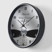 60. Diamond-Hochzeitstag Runde Wall Uhr (Winkel)