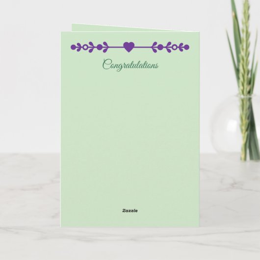 60. Diamond Jubiläum Foto grün lila Karte (Rückseite)