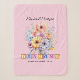 60. Diamond Jubiläum gerbera Blume rosa Sherpadecke
