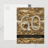 60 Diamond Wedding 60 Jahre Gold Postkarte (Vorne/Hinten)