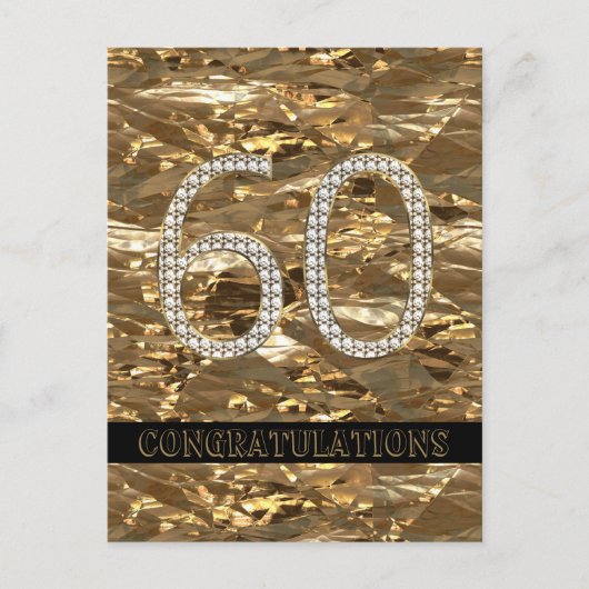 60 Diamond Wedding 60 Jahre Gold Postkarte (Vorderseite)