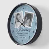 60. Diamond Wedding Anniversary 2 Foto Uhr (Winkel)