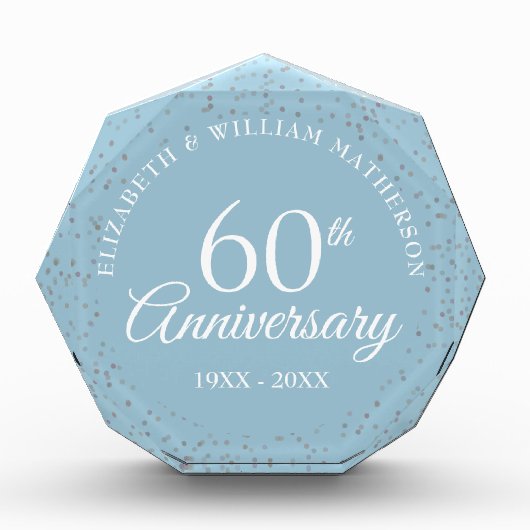 60. Diamond Wedding Anniversary Confetti Fotoblock (Vorderseite)