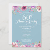 60. Diamond Wedding Anniversary Country Floral Einladung (Vorderseite)