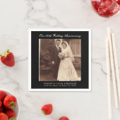 60. Diamond Wedding Anniversary Custom Foto Serviette (Beispiel)