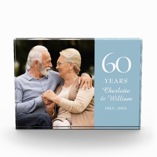 60. Diamond Wedding Anniversary Elegant Fotoblock (Vorderseite)