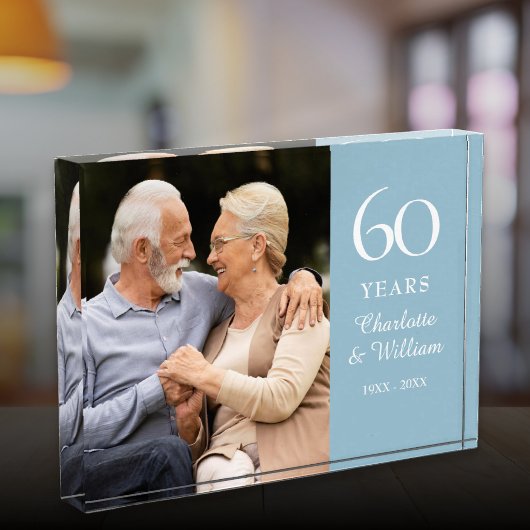 60. Diamond Wedding Anniversary Elegant Fotoblock