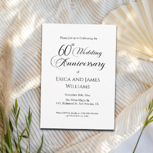 60. Diamond Wedding Anniversary Elegantes Skript Einladung