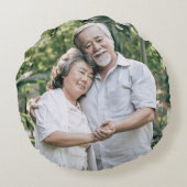 60. Diamond Wedding Anniversary Foto Floral Rundes Kissen (Rückseite)