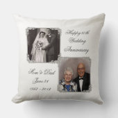 60. Diamond Wedding Anniversary Foto Kissen (Vorderseite)