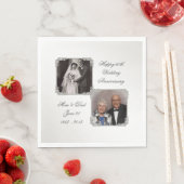 60. Diamond Wedding Anniversary Foto Napkins Serviette (Beispiel)
