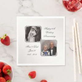 60. Diamond Wedding Anniversary Foto Napkins Serviette