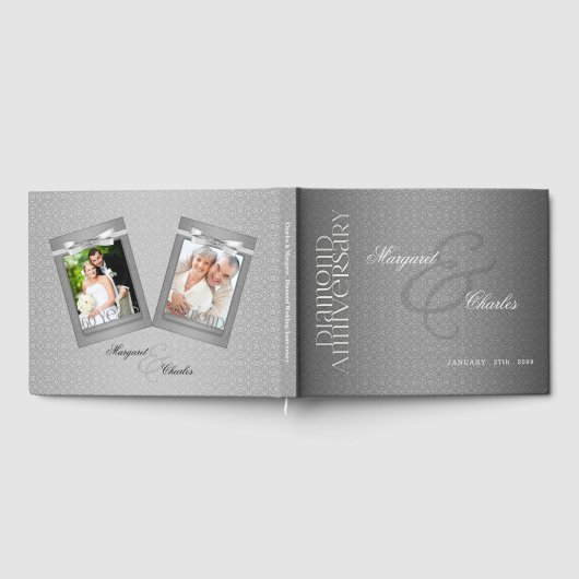 60. Diamond Wedding Anniversary Foto Party Gästebuch (Voll)