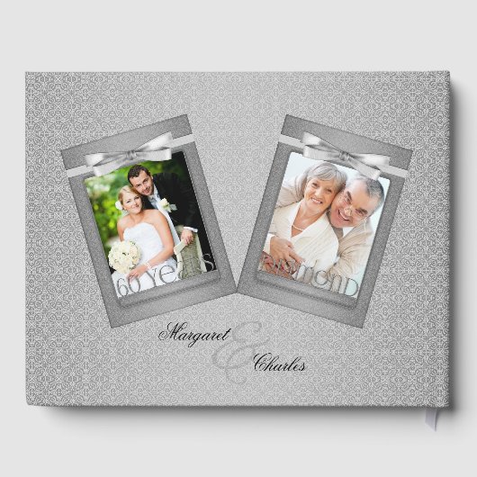 60. Diamond Wedding Anniversary Foto Party Gästebuch (Rückseite)