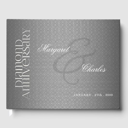 60. Diamond Wedding Anniversary Foto Party Gästebuch (Vorderseite)