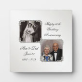 60. Diamond Wedding Anniversary Foto Plaque Fotoplatte (Vorderseite)