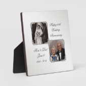 60. Diamond Wedding Anniversary Foto Plaque Fotoplatte (Vorderseite)