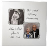 60. Diamond Wedding Anniversary Foto Tile Fliese (Vorderseite)