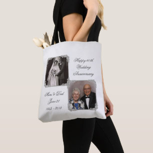 60. Diamond Wedding Anniversary Foto Tote Bag Tasche