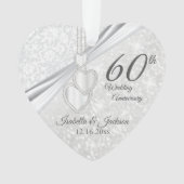 60. Diamond Wedding Anniversary Keepake Ornament (Vorderseite)