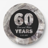 60. Diamond Wedding Anniversary Party Lights Pappteller (Vorderseite)