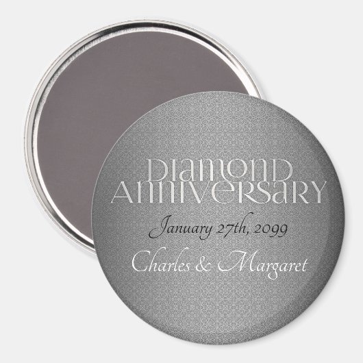 60. Diamond Wedding Annivsersary Magnet (Vorderseite/Rückseite)