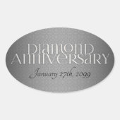 60. Diamond Wedding Annivsersary Ovaler Aufkleber (Vorderseite)