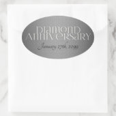 60. Diamond Wedding Annivsersary Ovaler Aufkleber (Tasche)