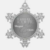 60. Diamond Wedding Annivsersary Silver Foto Schneeflocken Zinn-Ornament (Vorderseite)