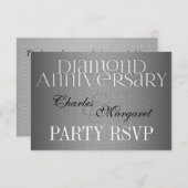 60. Diamond Wedding Annivsersary UAWG RSVP Karte (Vorne/Hinten)