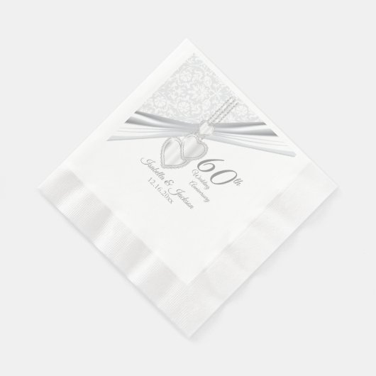 60. Diamond Wedding Jubiläum 2 Serviette (Ecke)