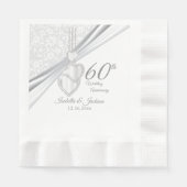 60. Diamond Wedding Jubiläum 2 Serviette (Vorderseite)