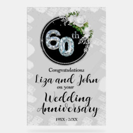 60. Diamond Wedding Jubiläum Acrylschild