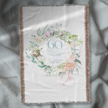 60. Diamond Wedding Jubiläum Blumengarland Decke<br><div class="desc">Mit einer zarten Aquarellblütengarage kann dieses schicke botanische 60-jährige Hochzeitstag-Sake-Decke mit Ihrer speziellen Jubiläumsinformation in eleganter diamantblauer Typografie personalisiert werden. Entwickelt von Thisisnotme©</div>
