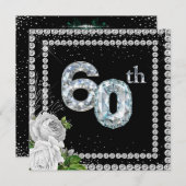 60. Diamond Wedding Jubiläum Einladung (Vorne/Hinten)
