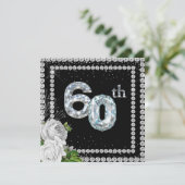 60. Diamond Wedding Jubiläum Einladung (Stehend Vorderseite)