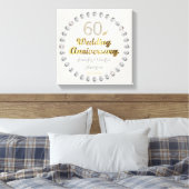 60. Diamond Wedding Jubiläum Gold Typografie Leinwanddruck (Insitu (Schlafzimmer))