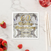 60. Diamond Wedding Jubiläum Gold Typografie Serviette (Beispiel)