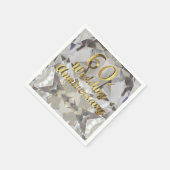60. Diamond Wedding Jubiläum Gold Typografie Serviette (Ecke)