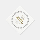 60. Diamond Wedding Jubiläum Gold Typografie Serviette (Ecke)