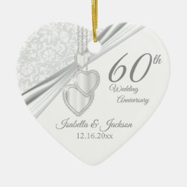 60. Diamond Wedding Jubiläum Keramikornament