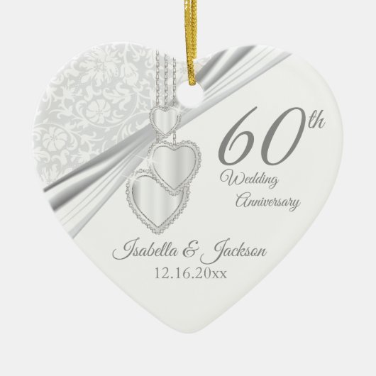 60. Diamond Wedding Jubiläum Keramikornament (Vorne)