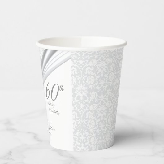 60. Diamond Wedding Jubiläum Pappbecher (Links)