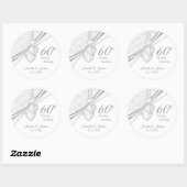 60. Diamond Wedding Jubiläum Runder Aufkleber (Blatt)