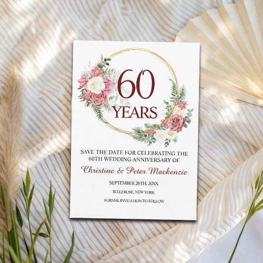 60. Diamond Wedding Jubiläum Save The Date