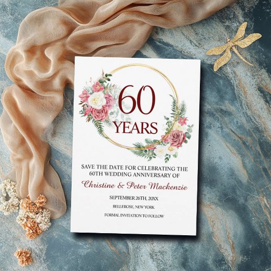 60. Diamond Wedding Jubiläum Save The Date